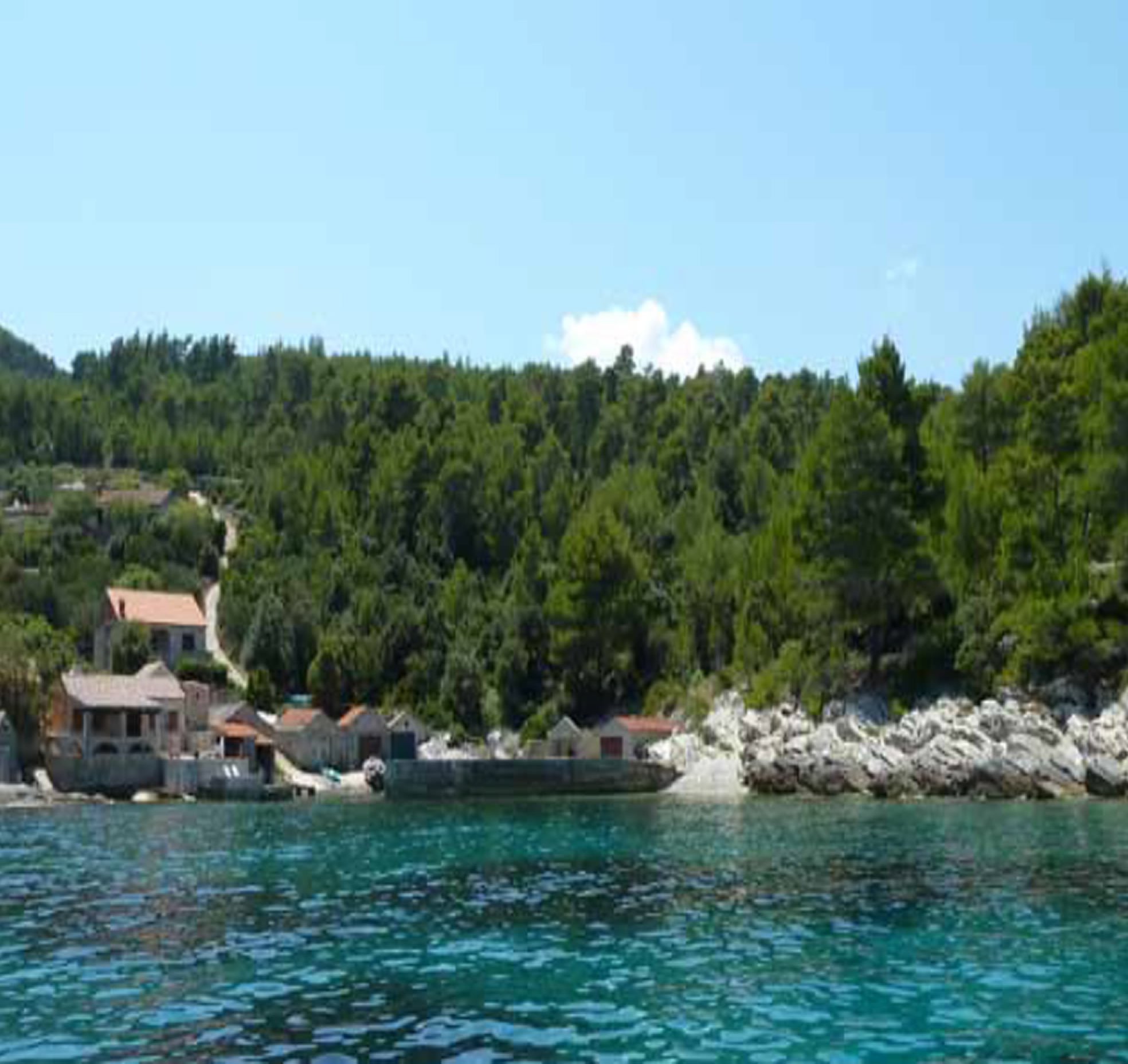 Babina, Island Korcula 22.000 m2 with old stone village with two boat houses